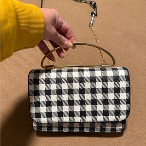 Who What Wear Black and White Checkered Handbag